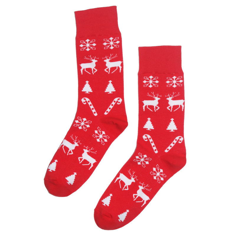 Christmas Elk Santa Socks Autumn Winter Large Size Cartoon Jacquard Christmas Socks